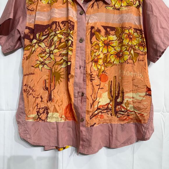 Free People Pink Endless Vacation Short Sleeve Relaxed Fit Shirt Sz M NWOT - Picture 4 of 14